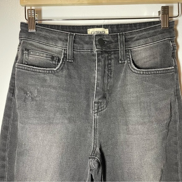 L'AGENCE High Line Skinny High Rise Jeans in Nighttime Destruct Size 26 - Picture 12 of 14